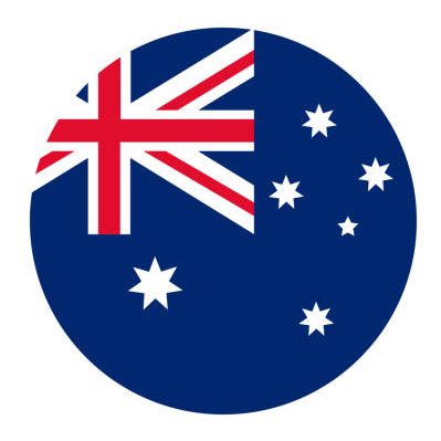Australia flag round icon isolated on white background
