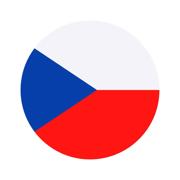Czech Republic - Round Flag Vector Flat Icon