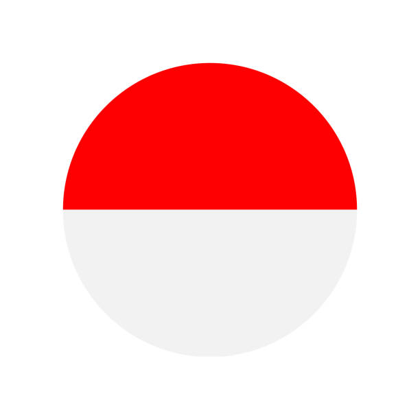 Indonesia - Flag Icon Vector Illustration - Round